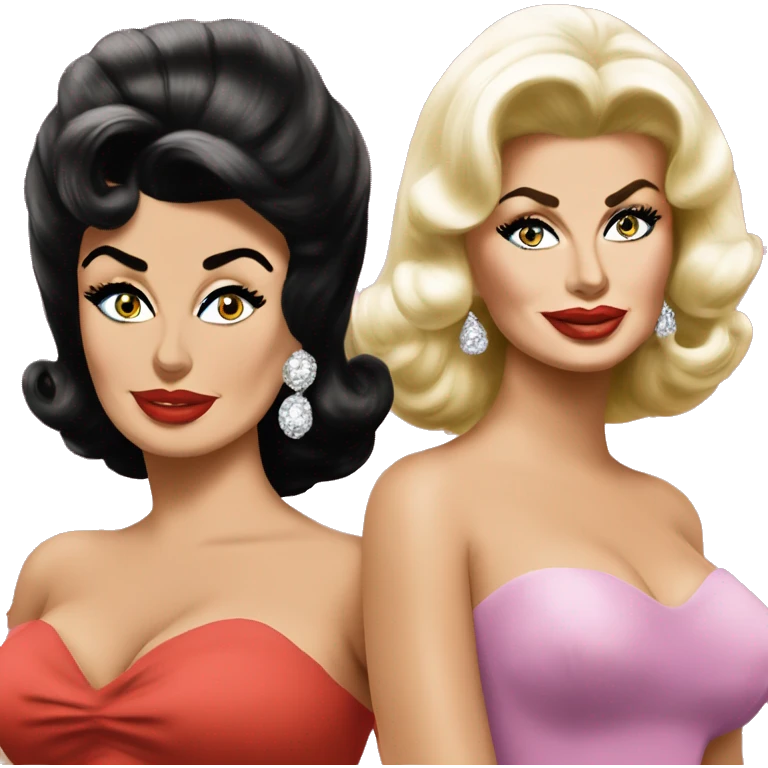 Sofia Loren looking at Jayne Mansfield emoji