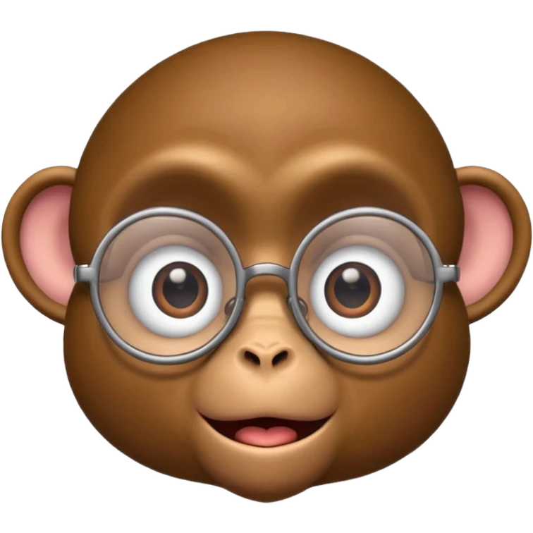 cartoon monkey face with exaggerated rolling eyes and round glasses, combining the essence of 🐵🙄🤓 emojis emoji