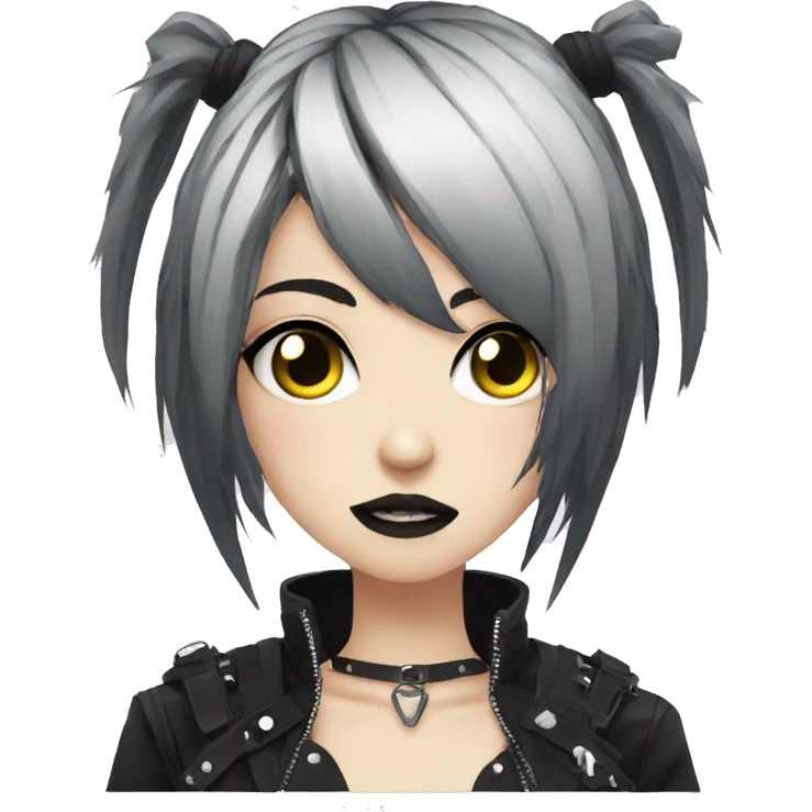 Edgy anime punk gothic girl emoji