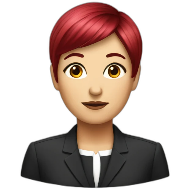 woman politician with short straight ruby hair and fringe emoji