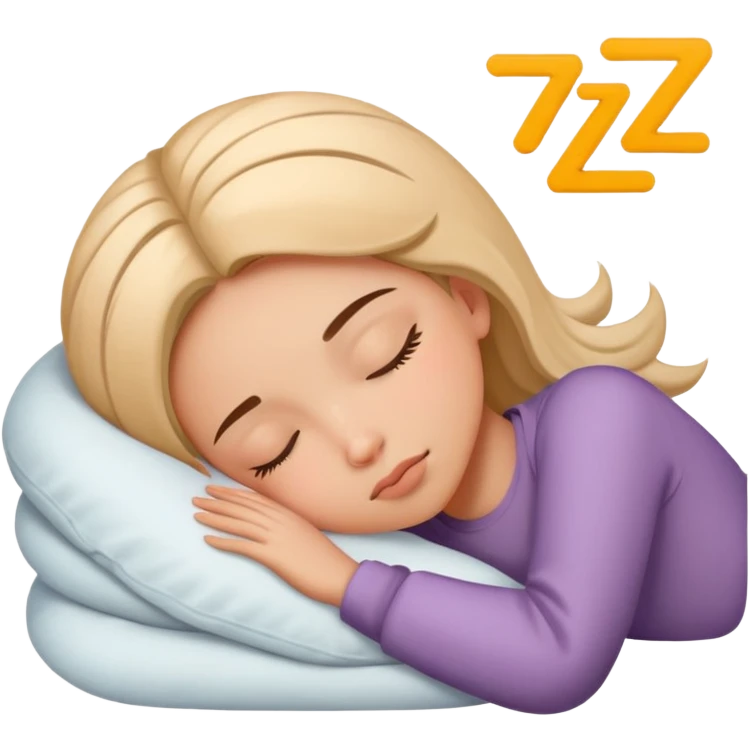 girl sleeping with ZZZ symbols above her head emoji
