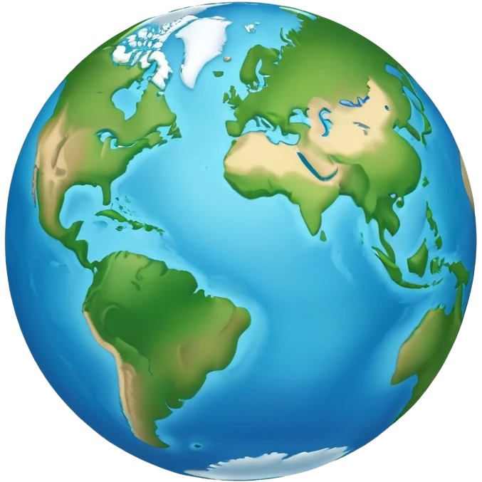 Earth globe with continents shaped to form the number 812 emoji