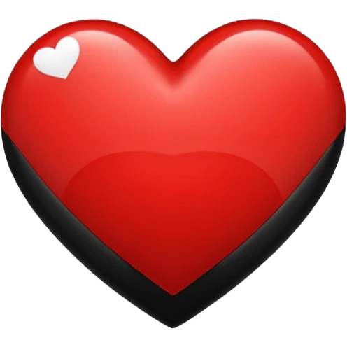 Make a red and black heart with an a in it emoji