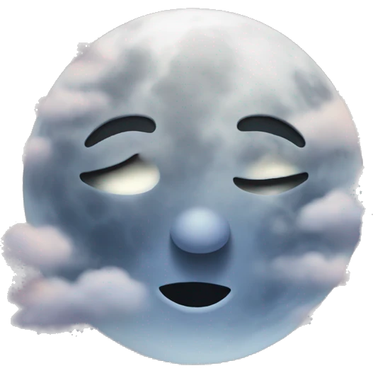 Cloudy moon emoji