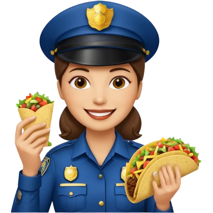 woman police holding taco emoji