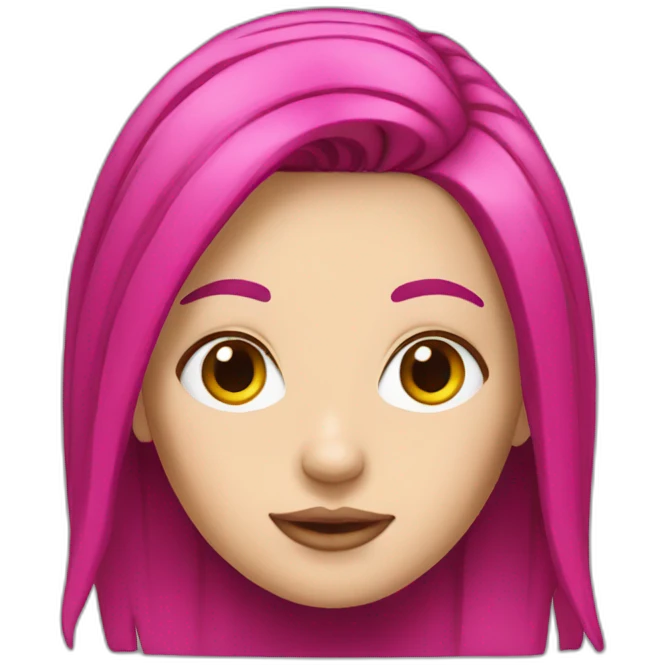 White girl with magenta hair  emoji
