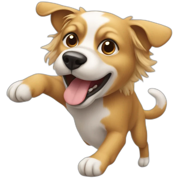 Chien qui saute un chat emoji