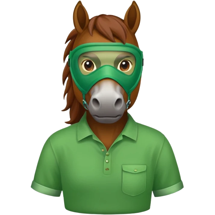 horse with green mask and shirt emoji