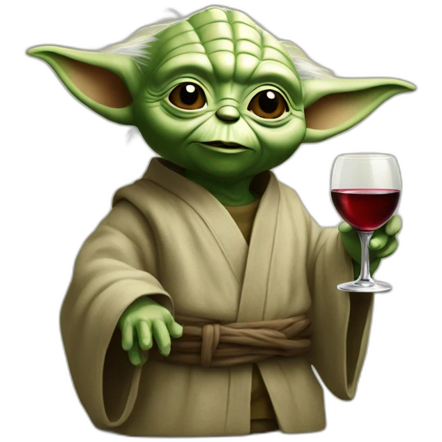 Yoda qui boit du vin emoji