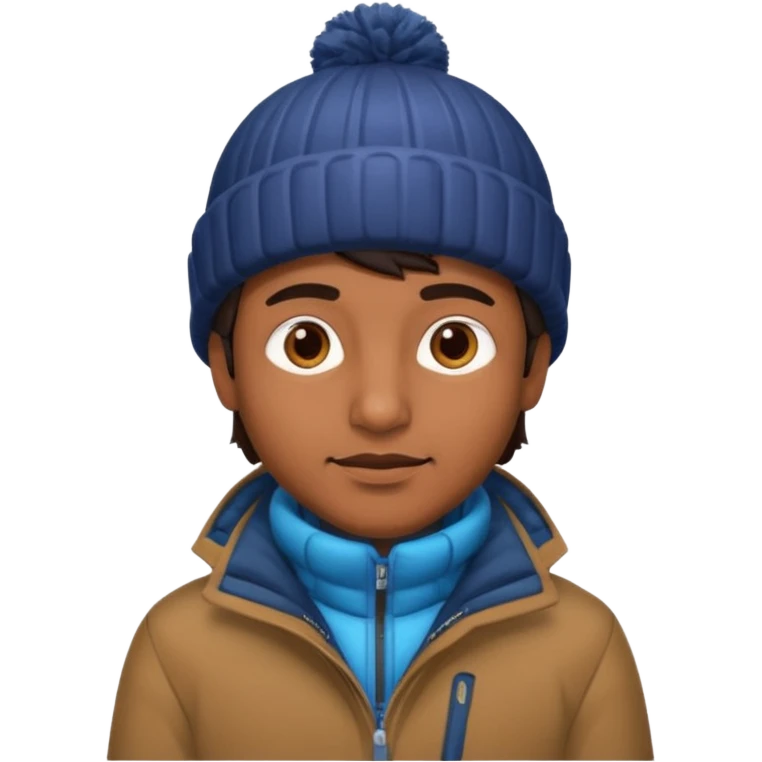 indian guy wearing a winter hat and winter jacket emoji