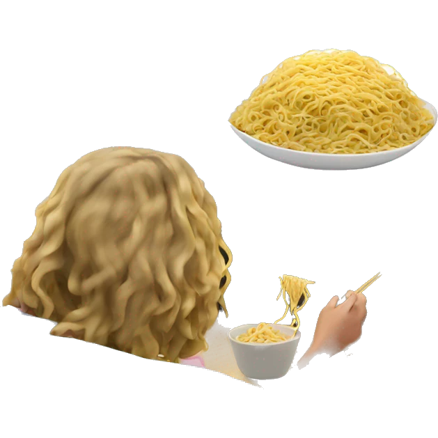 Eating noodles women watching tv  emoji