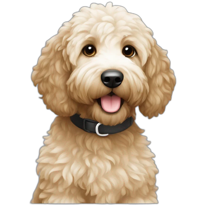 Goldendoodle negro y blanco emoji