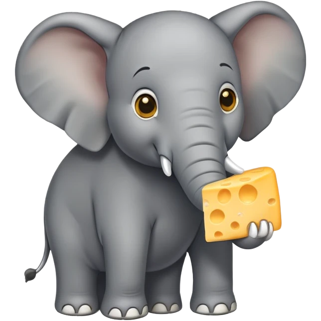 Elephant eating cheese emoji