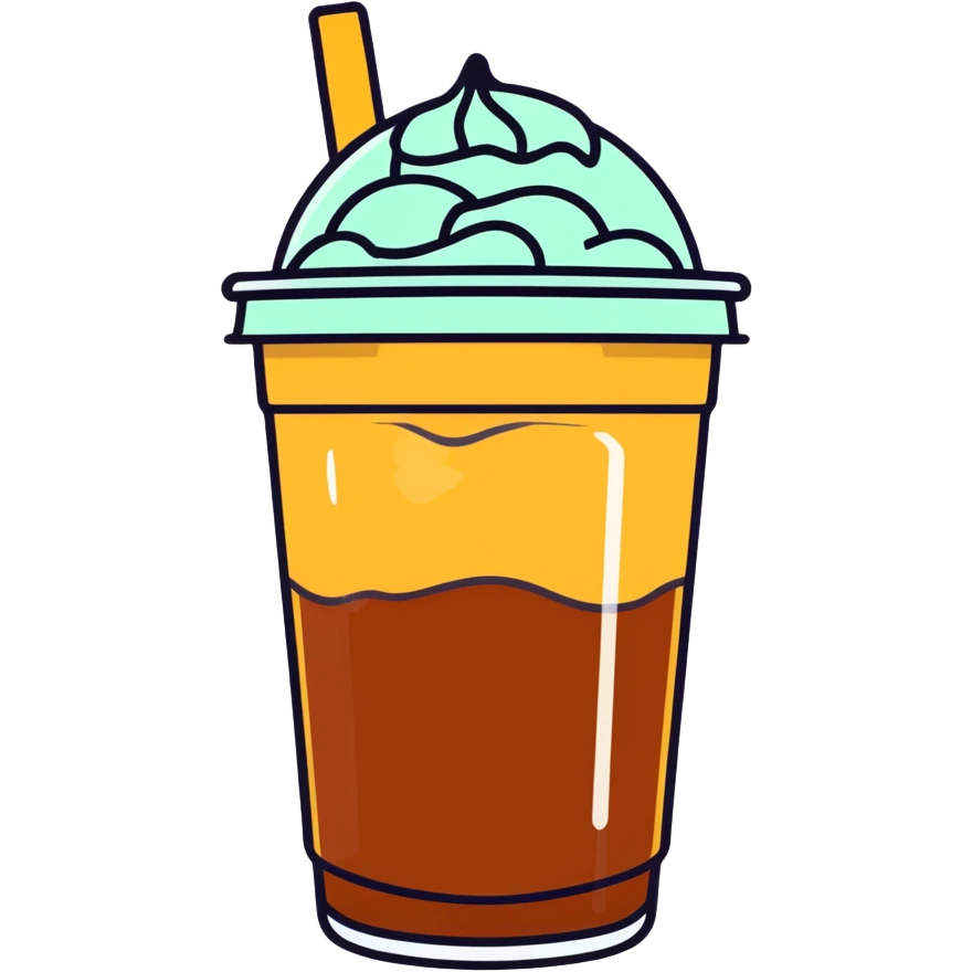 Starbucks iced tea with ice cubes emoji