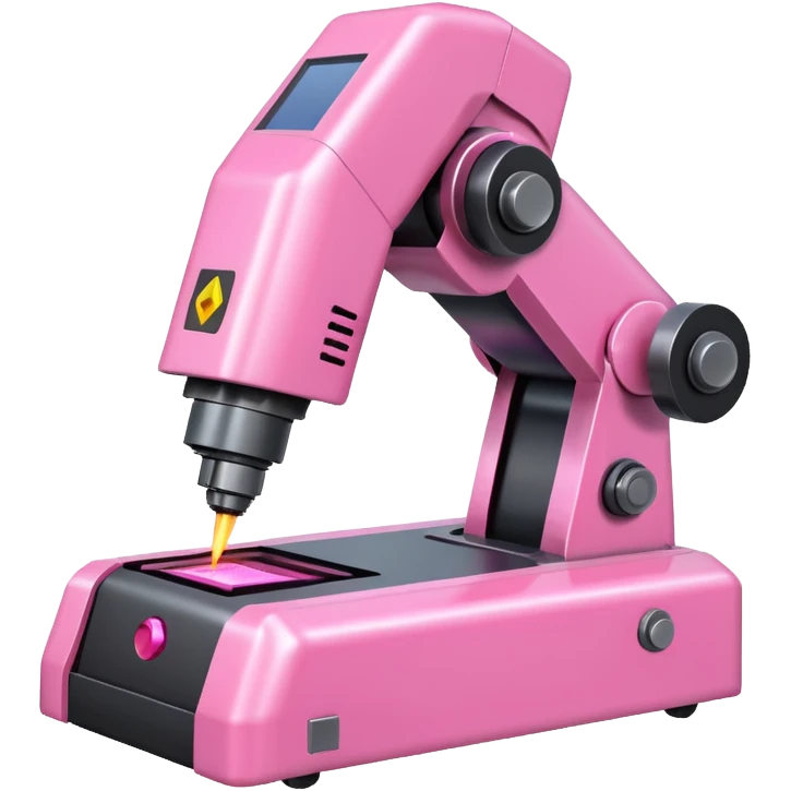 pink robotic machine welding laser emoji