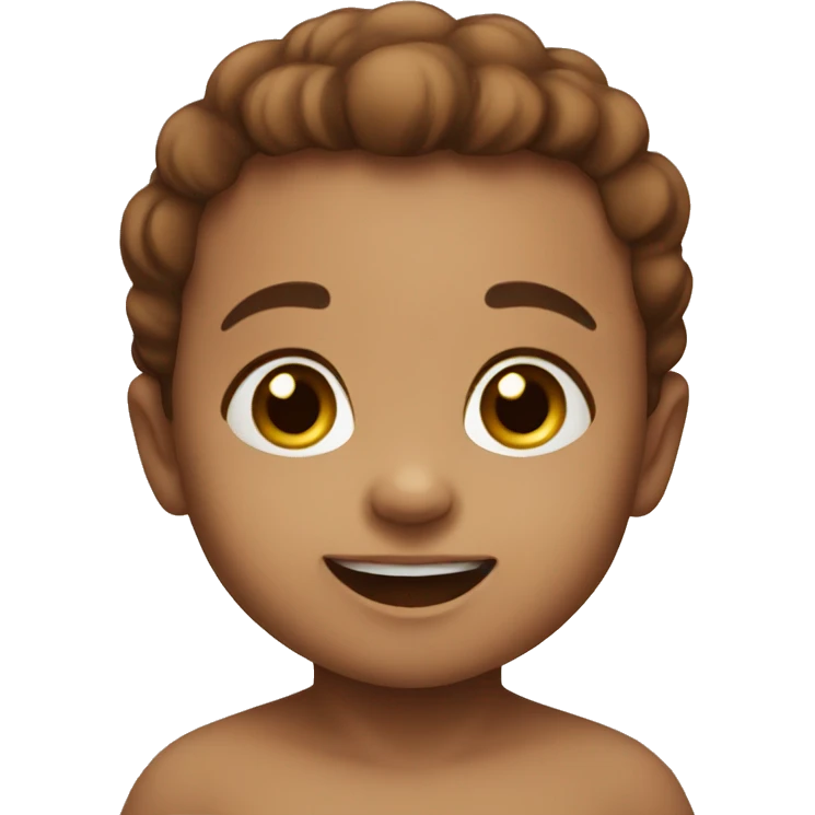smiling baby with brown eyes emoji