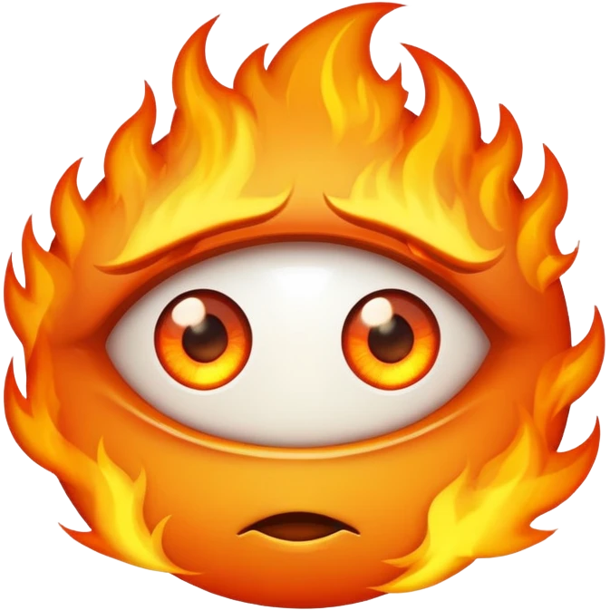 Fire in the eyes emoji