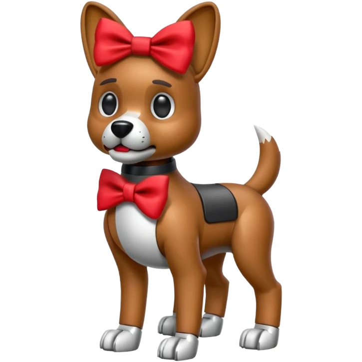 animatronic dog with red bow time like fnaf but dog emoji ios emoji