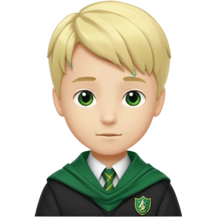blonde hair boy in Slytherin uniform with green scarf emoji