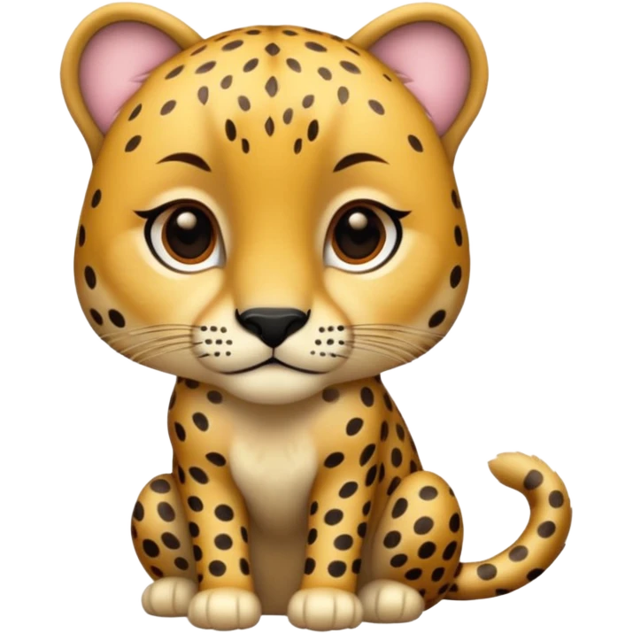 Cheetah with gold ombré glitter emoji