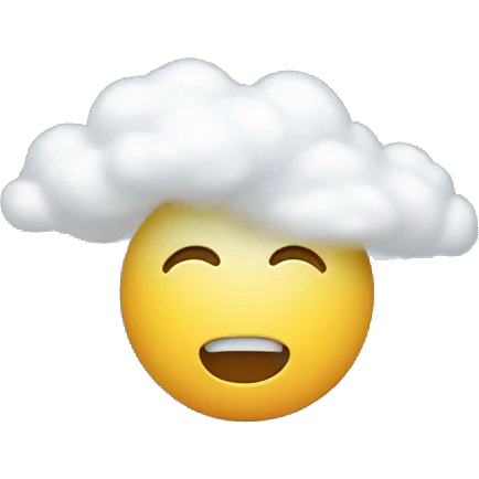 "Head in the Clouds" Emoji: A little face with clouds around its head, as if it were floating in thoughts. It represents being distracted or daydreaming. emoji