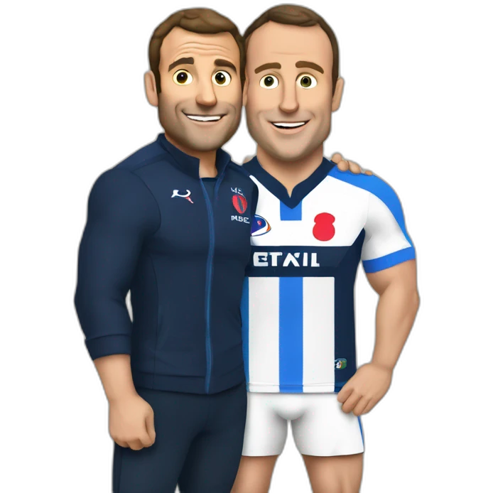 Macron et rugby emoji