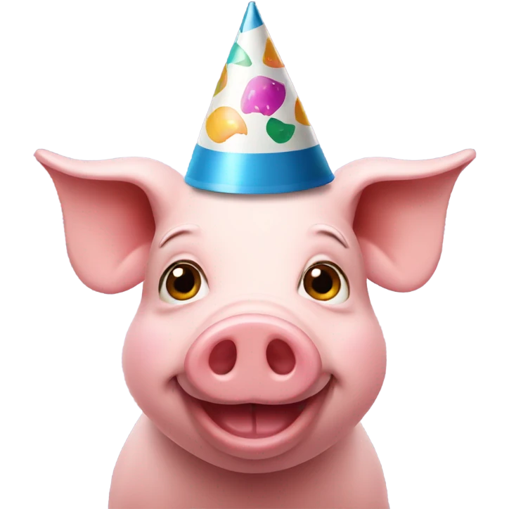 Funny pig with a party hat  emoji