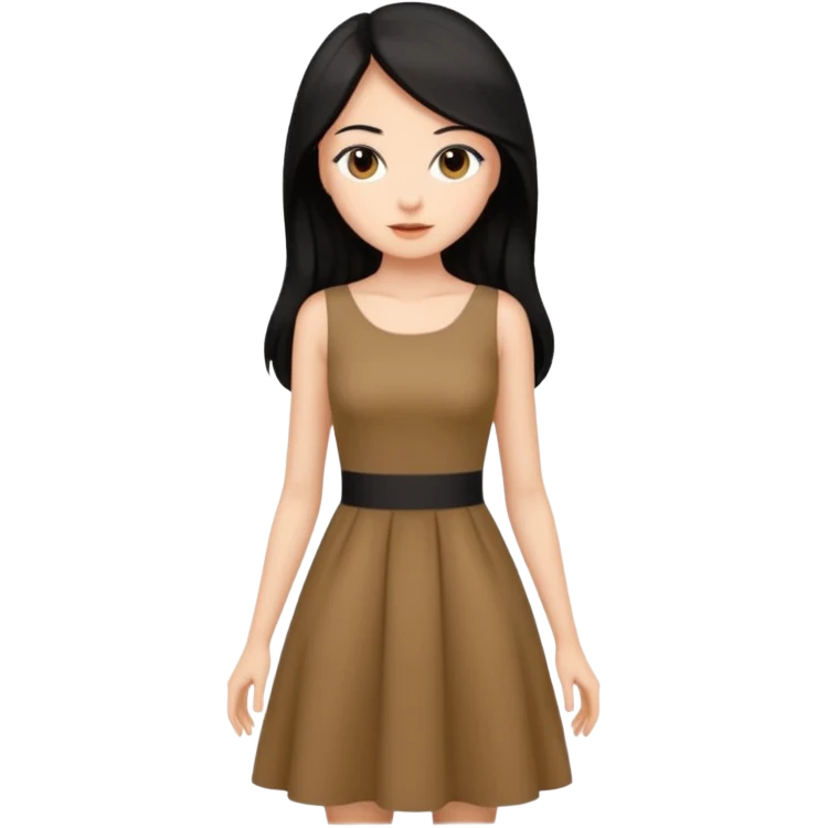 emoji de mujer morena pelo largo con cintura emoji