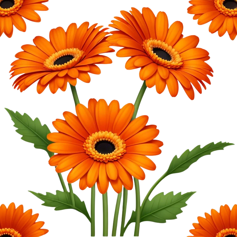 single Vibrant Orange Gerbera Daisy, straight stem emoji