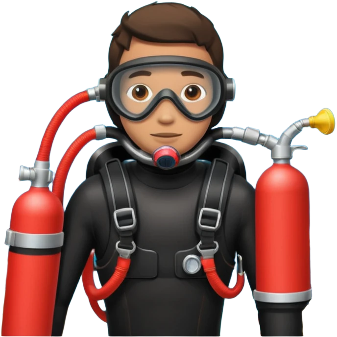 Diver + red oxygen tank,Coral Divers emoji