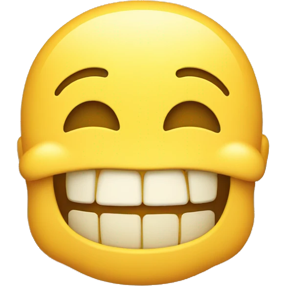 Smiling face with yellow bone in mouth emoji