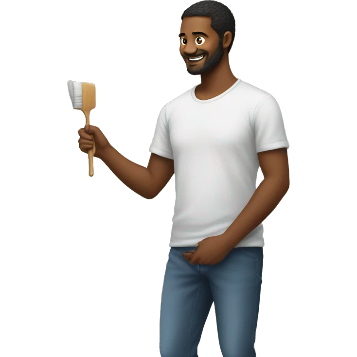 man painting on wall emoji