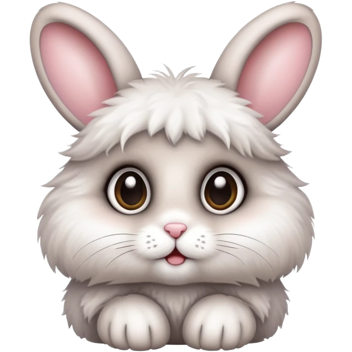 cutest bunny ever with big eyes and fluffy fur emoji