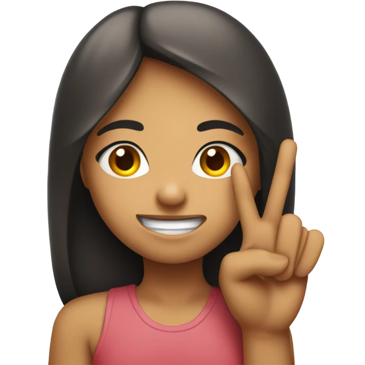 girl emoji with a tounge in between a peace sign  emoji
