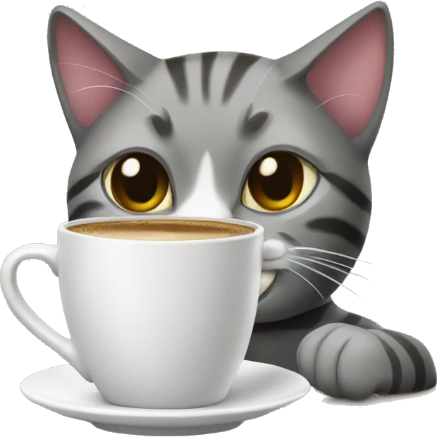 Cat drinking coffee emoji