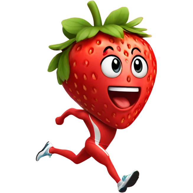 fit strawberry sprinting fast emoji
