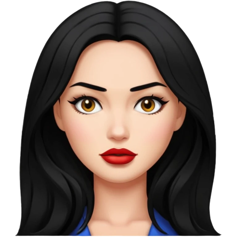 “Emoji girl, femme fatale, black hair. megan fox vibes emoji
