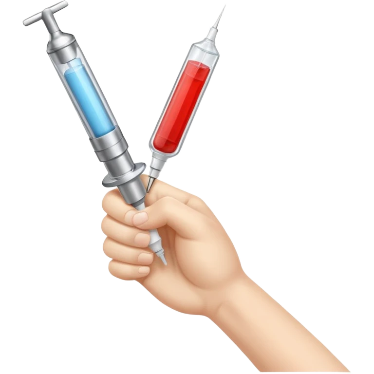 Syringe in closed fist emoji