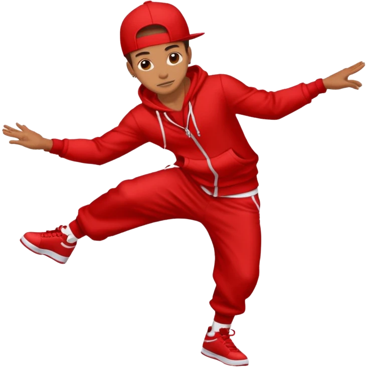 a man streetdancer with red outfit emoji