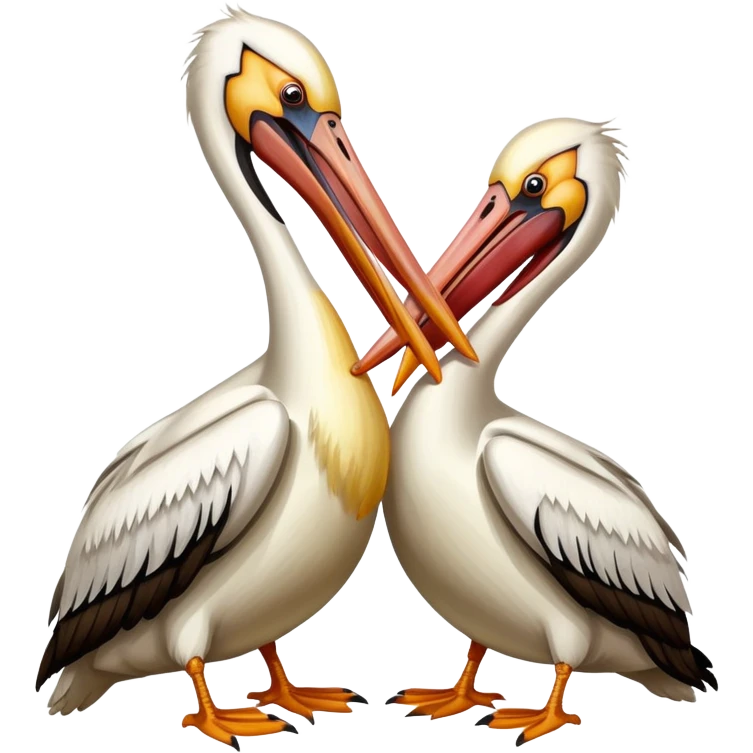 A pelican eating another pelican emoji