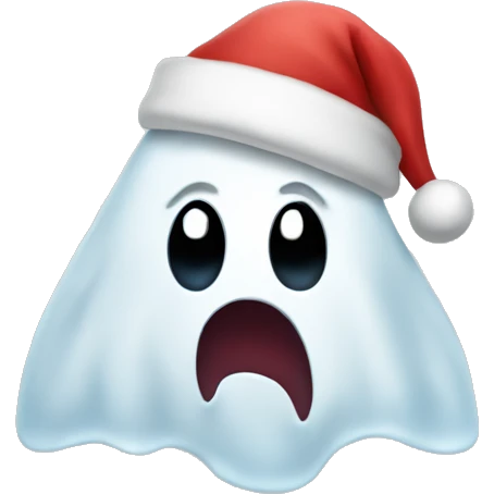 Ghost wearing a Santa hat  emoji
