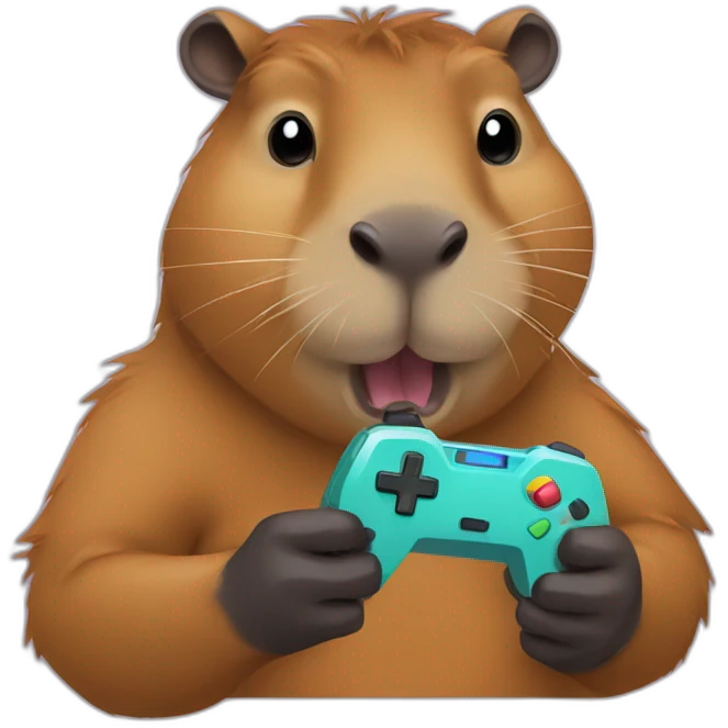 Capybara playing videogames emoji