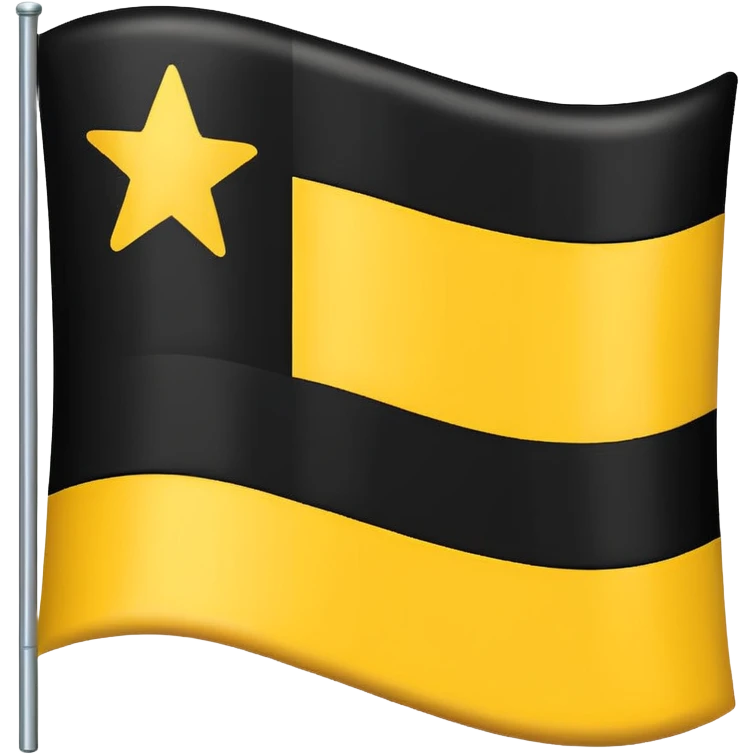 Faz uma bandeira com preto em cima e em baixo coloca amarelo mais sem o cabo de ferro que segura a bandeira, só a bandeira sem o ferro segurando a bandeira emoji