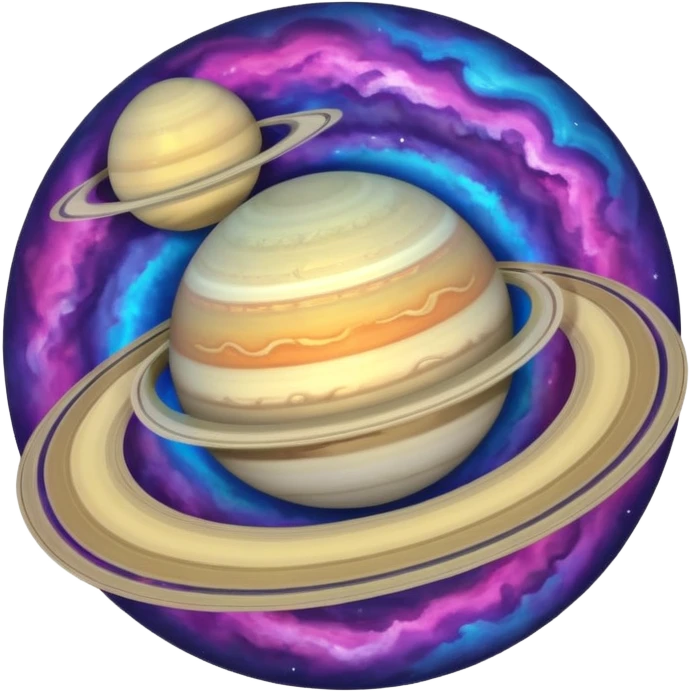 Saturn as a round planet with a ring emoji