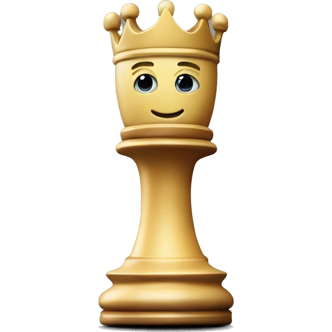 chess piece King black with smiley face emoji