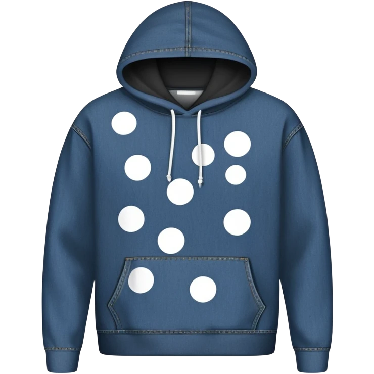 The BLACK Denim Tears Hoodie features a black base with distinctive white circle spots with empty space in the middle, These hollow ring-like patterns are scattered across. emoji