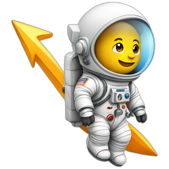 Astronaut on an upward arrow emoji