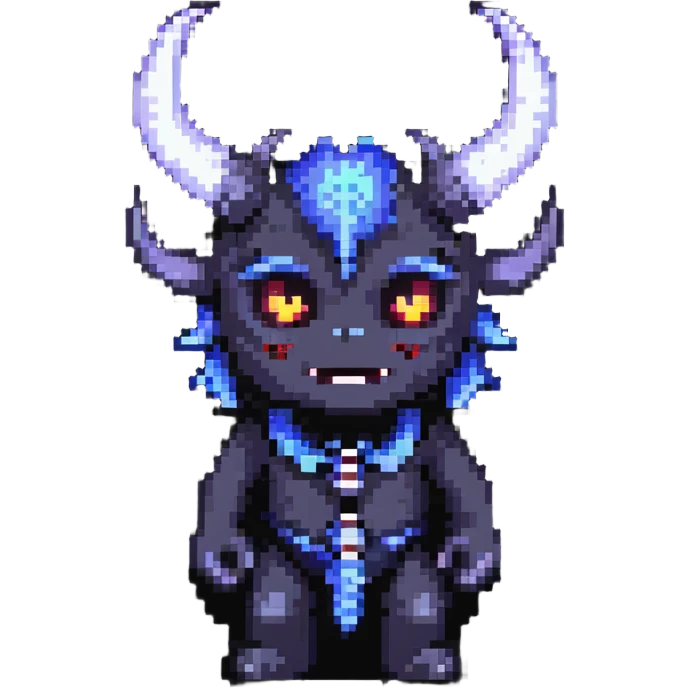 The Wandering Demon with horns and shadowy aura emoji