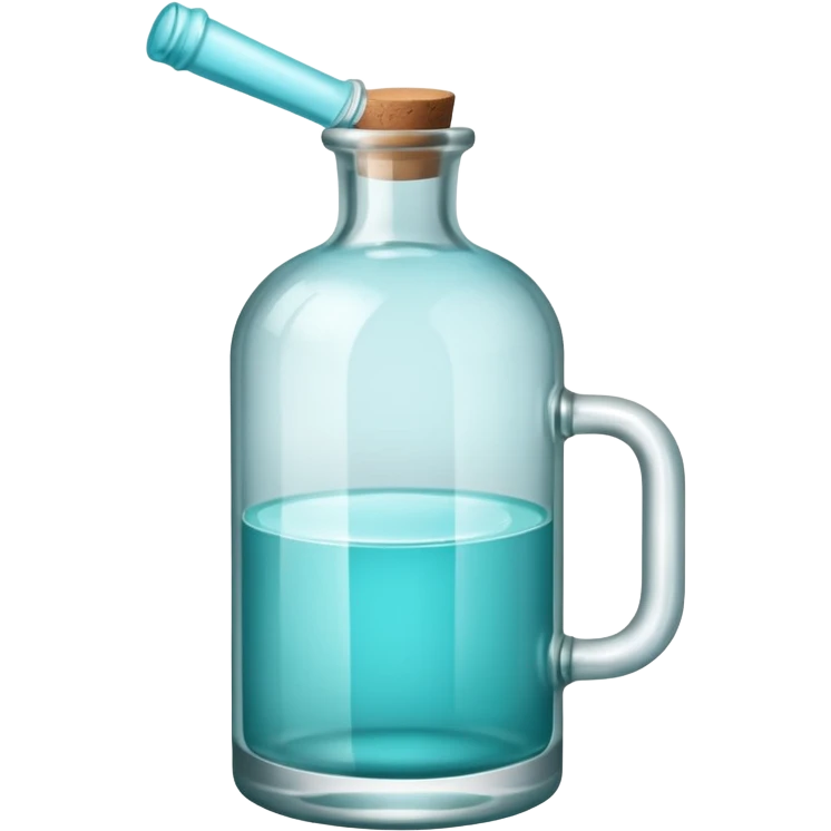 A bottle of vodka emoji with a handle and a window and a different color. emoji