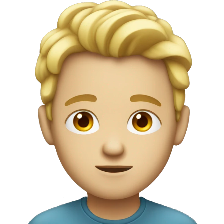 Young white person thinking emoji